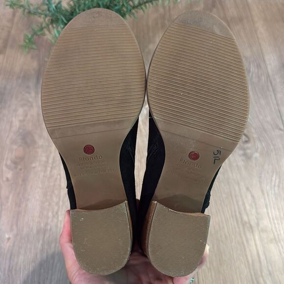 NEARLY NEW WATERPROOF SUEDE BLONDO NINA WHIPSTITCH ANKLE BOOT BLACK SIZE 8 - Picture 10 of 10